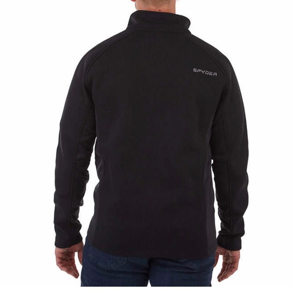 🆕 Spyder Men's Half-Zip Outbound Stryke Sweater Jacket - M-Black - Picture 2 of 7
